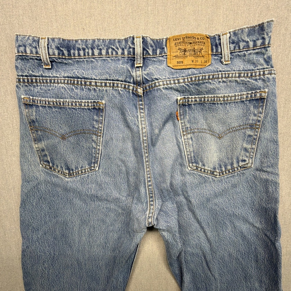 VTG Levis Orange Tab 505 Jeans Mens 38x34 (Fits 36x33) Made In USA 80s Nice Fade - Picture 3 of 11